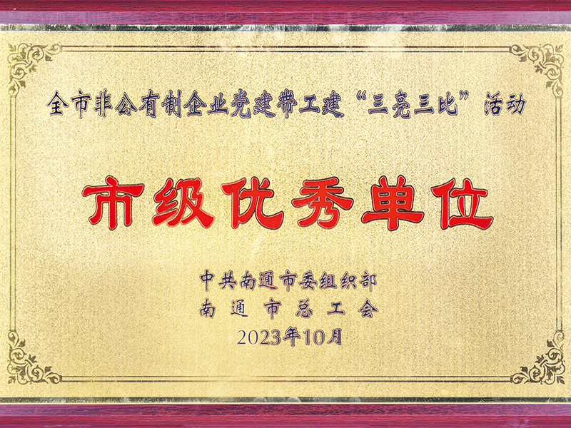 2023年全市非公企業(yè)黨建&ldquo;&rdquo;三亮三比&ldquo;市級優(yōu)秀企業(yè) 
